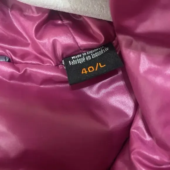 KJUS Backflip Reversible Down Jacket‎ Womens Sz L Pink Gray Pockets